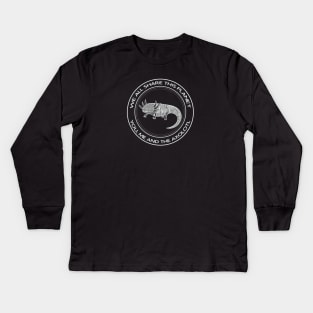 Axolotl - We All Share This Planet - dark colors Kids Long Sleeve T-Shirt